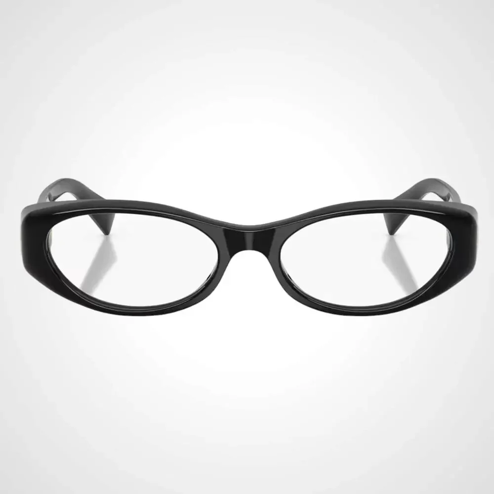 New MIU MIU Eyeglasses Black Oval Glasses 55-18mm Full Rim Rx-able